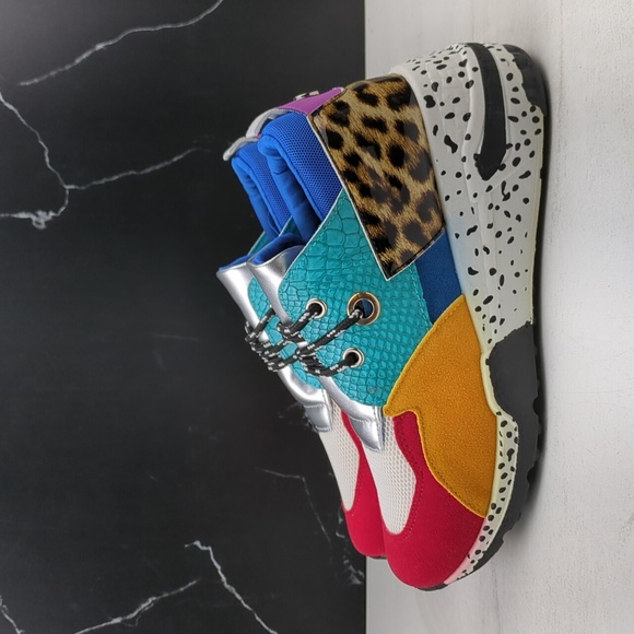 Lucky Step Women's Wedge Platform Sneaker Red/White/Multi-Color sz 7 - Picture 5 of 13